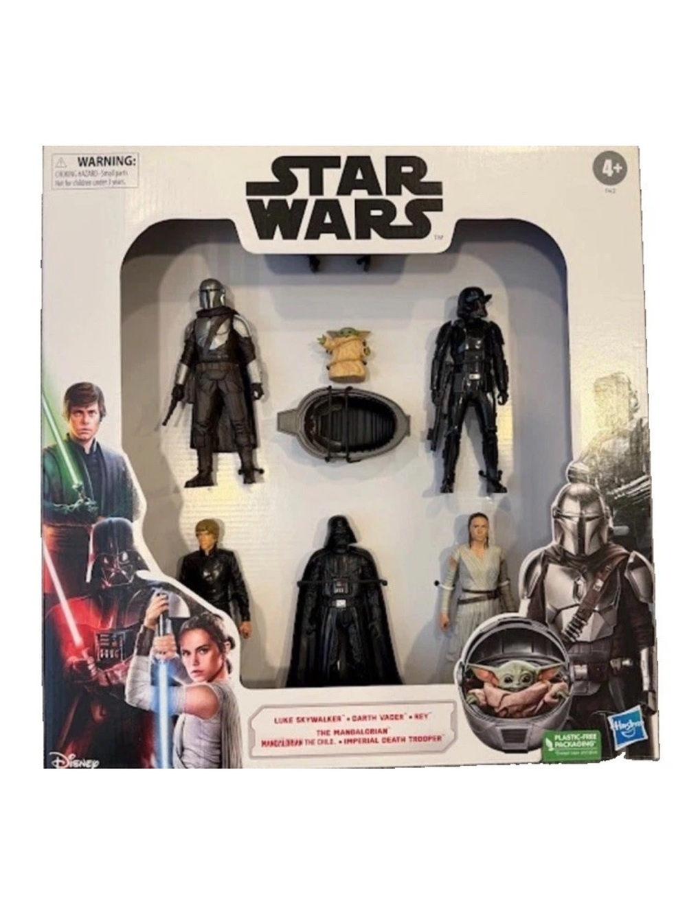 Star Wars Disney Hasbro 6 Figure Set - Darth Vader, Luke Skywalker, Mandalorian